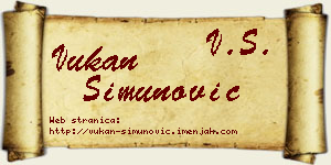 Vukan Simunović vizit kartica